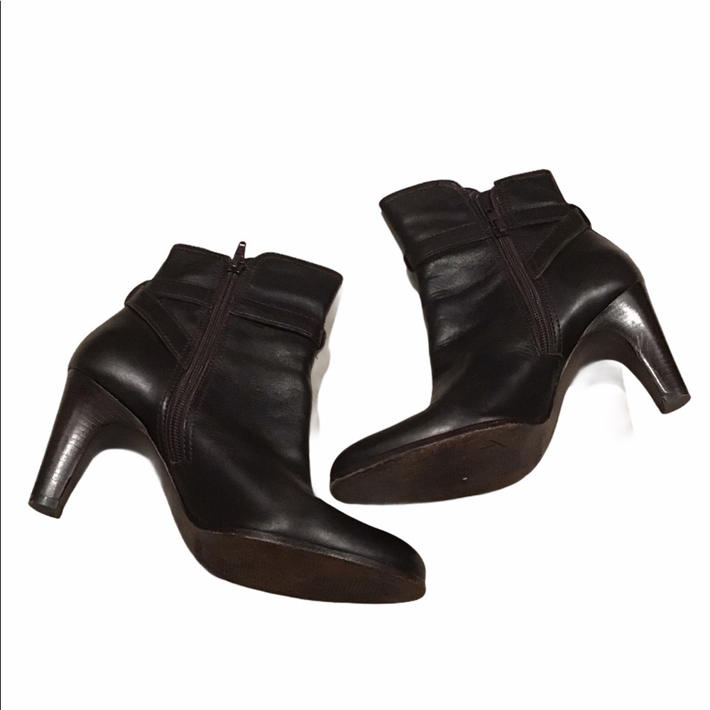 Antonio Melani Chocolate Brown Leather Ankle Boots - Picture 2 of 8